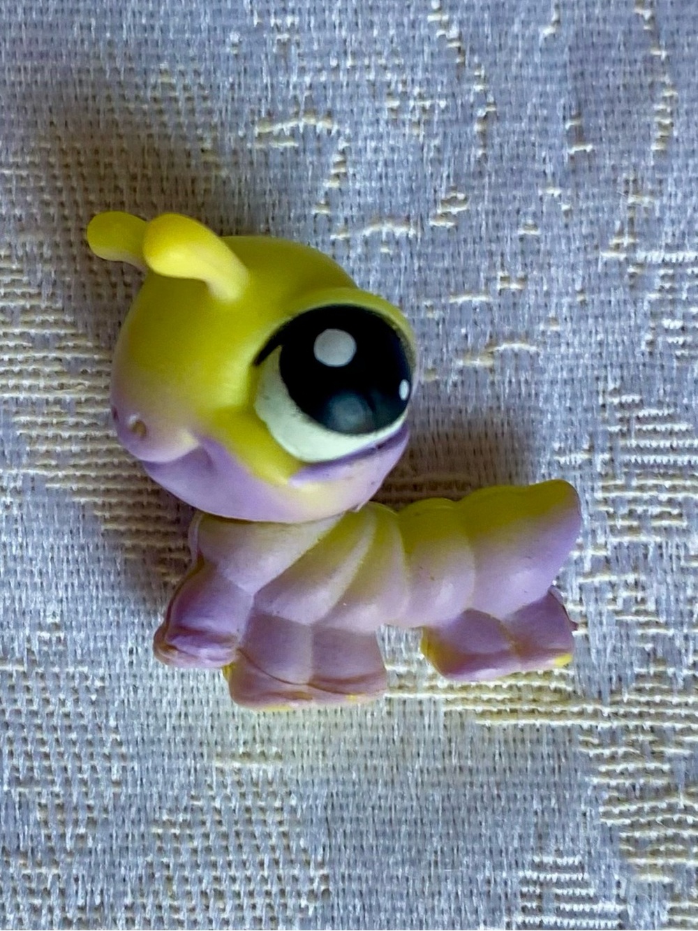Vintage Hasbro Littlest Pet Shop LPS Baby Purple Yellow Inchworm Caterpillar